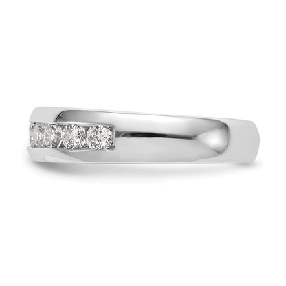 1.05ct. CZ Solid Real 14K White Gold 9-Stone Channel Wedding Band Ring