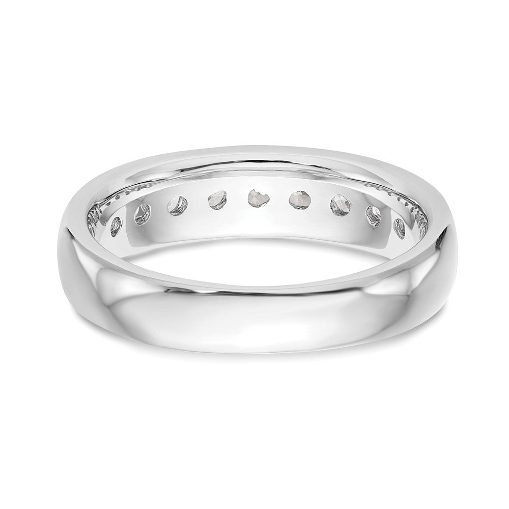 1.05ct. CZ Solid Real 14K White Gold 9-Stone Channel Wedding Band Ring