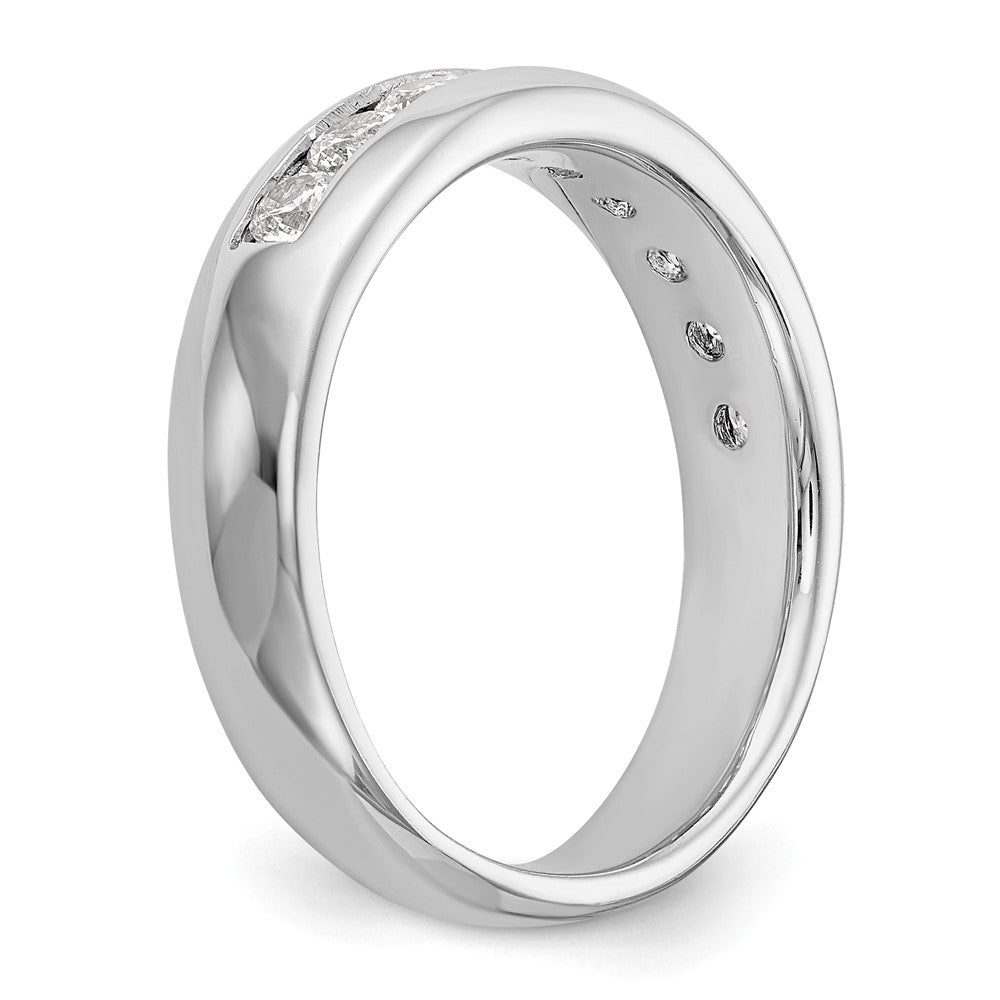 1.05ct. CZ Solid Real 14K White Gold 9-Stone Channel Wedding Band Ring