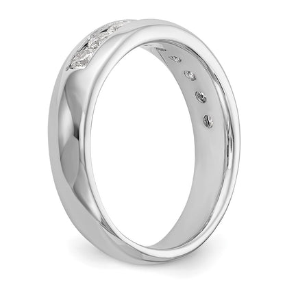 1.05ct. CZ Solid Real 14K White Gold 9-Stone Channel Wedding Band Ring