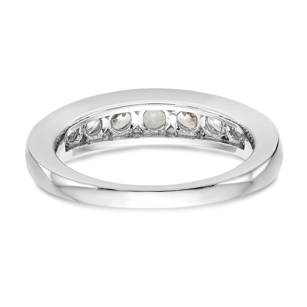 1.00ct. CZ Solid Real 14K White Gold 9-Stone Channel Wedding Band Ring