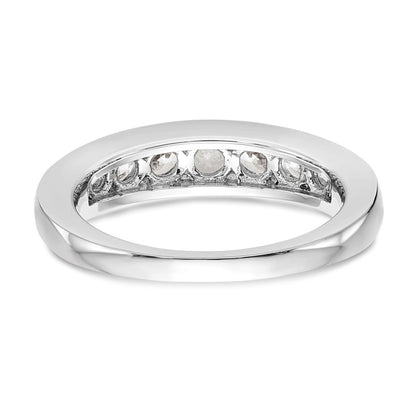 1.00ct. CZ Solid Real 14K White Gold 9-Stone Channel Wedding Band Ring