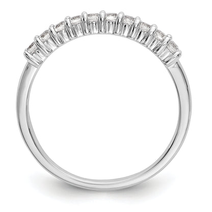 0.28ct. CZ Solid Real 14K White Gold 10-Stone Wedding Band Ring