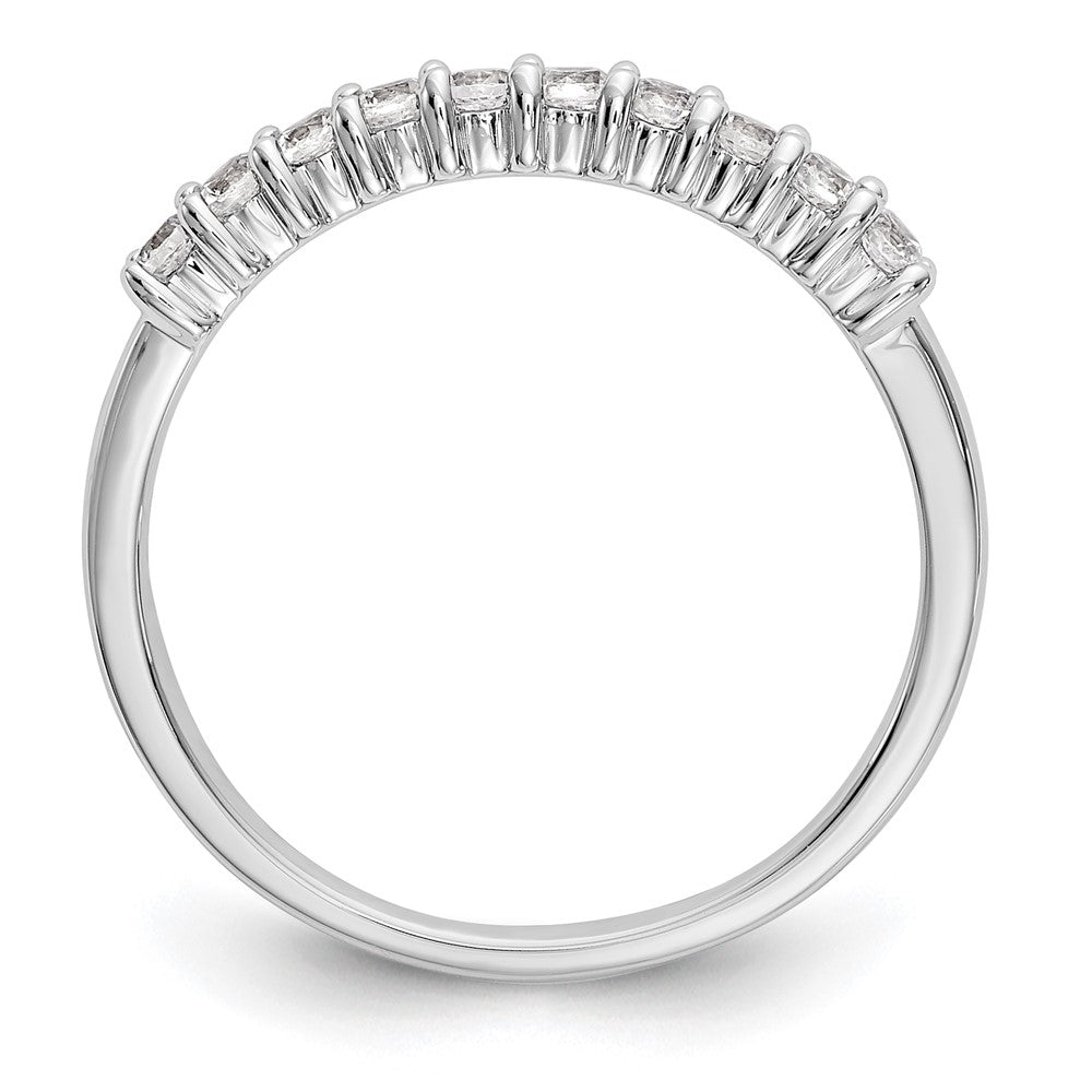 14k White Gold 11-Stone Shared Prong 1/3 carat Complete Round Diamond Band