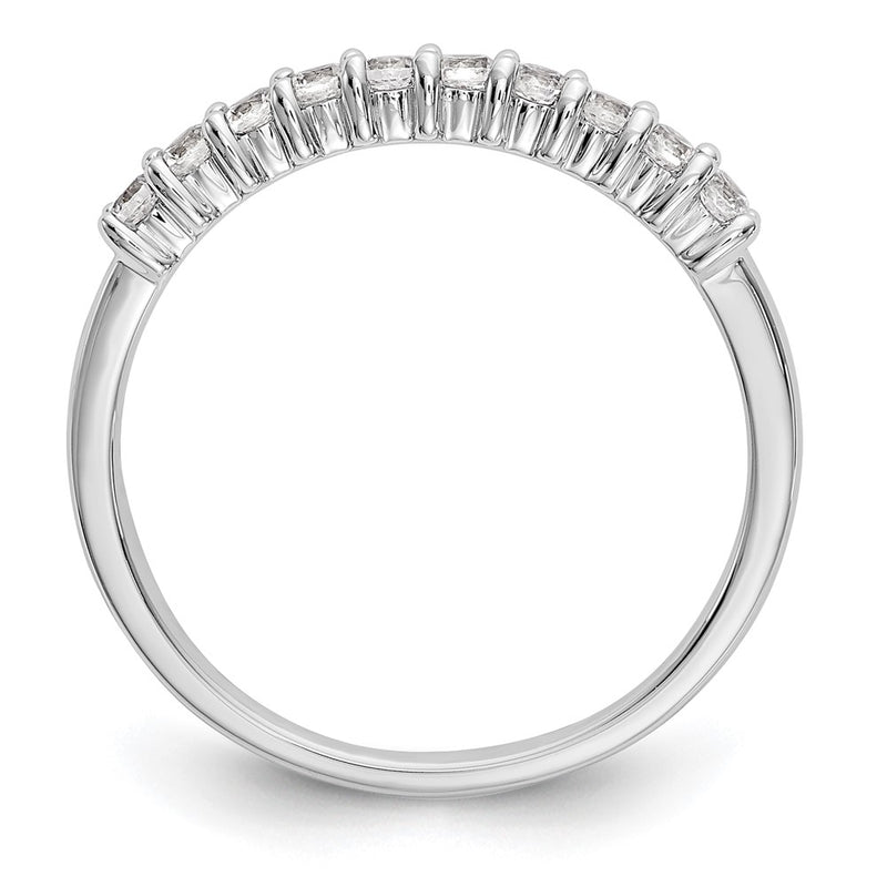 14k White Gold 11-Stone Shared Prong 1/3 carat Complete Round Diamond Band