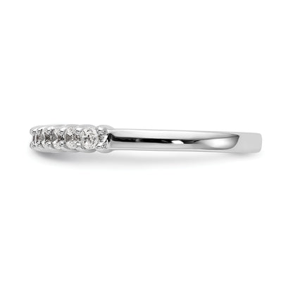 0.28ct. CZ Solid Real 14K White Gold 10-Stone Wedding Band Ring