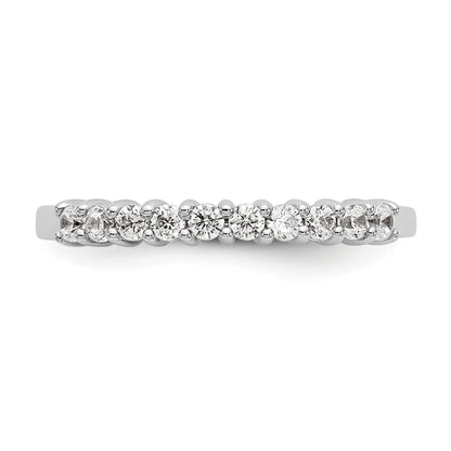 0.28ct. CZ Solid Real 14K White Gold 10-Stone Wedding Band Ring