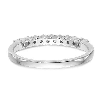 0.28ct. CZ Solid Real 14K White Gold 10-Stone Wedding Band Ring