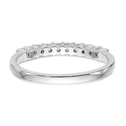 14k White Gold 11-Stone Shared Prong 1/3 carat Complete Round Diamond Band