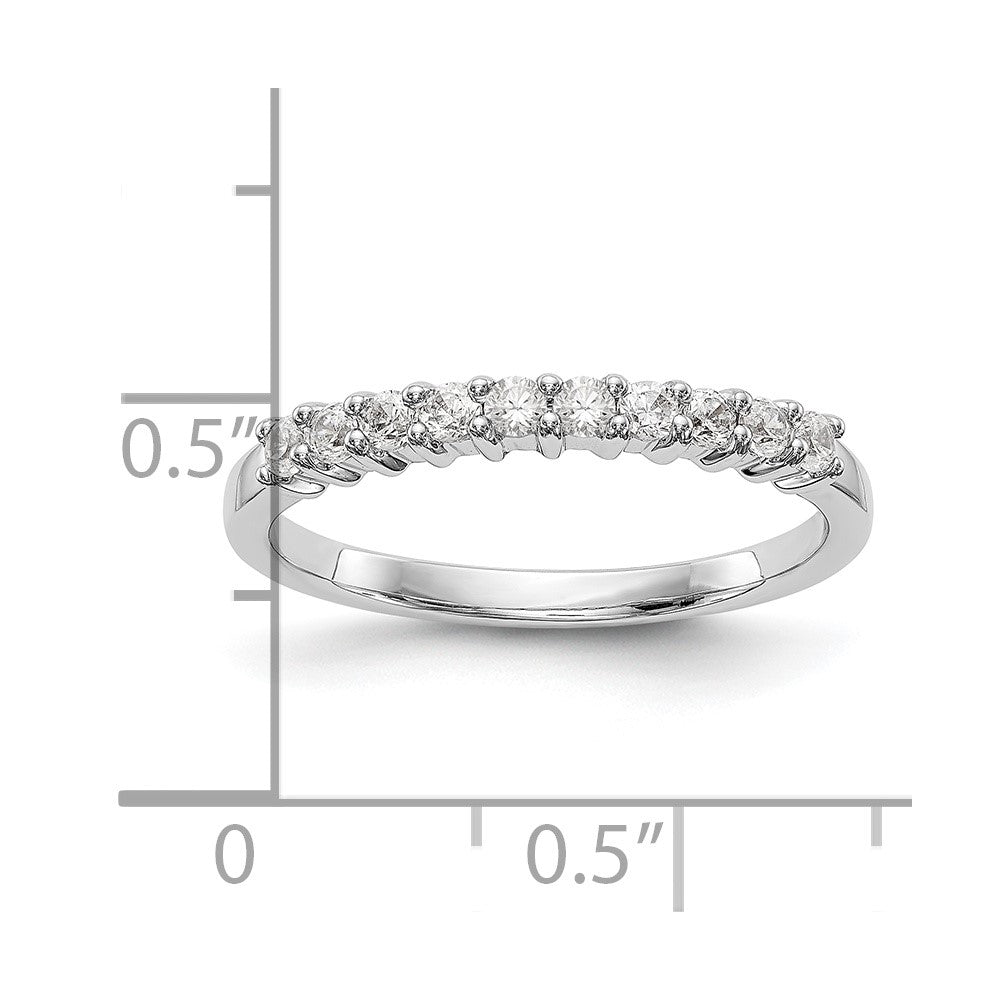 14k White Gold 11-Stone Shared Prong 1/3 carat Complete Round Diamond Band