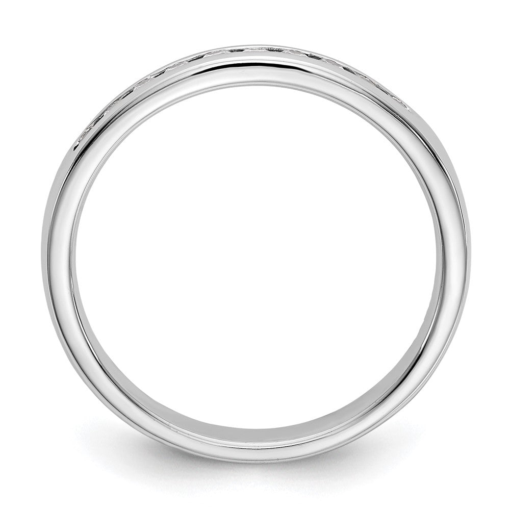 14K White Gold 10-Stone Real Diamond Channel Band