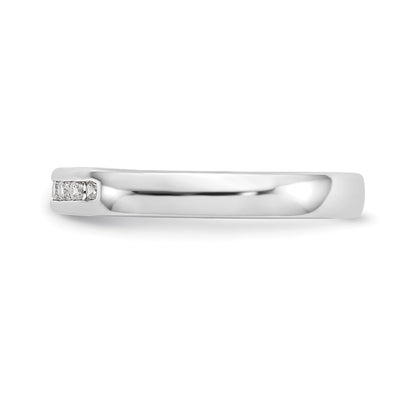 14K White Gold 10-Stone Real Diamond Channel Band