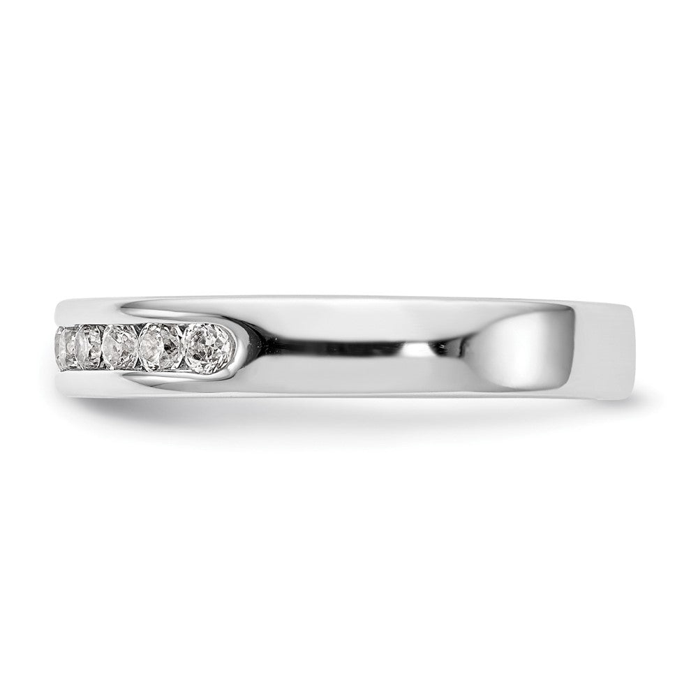 0.35ct. CZ Solid Real 14K White Gold 10-2mm Stone Channel Wedding Band Ring