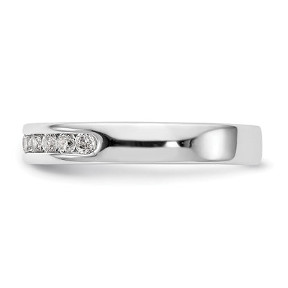 14K White Gold 10-Stone Real Diamond Channel Band
