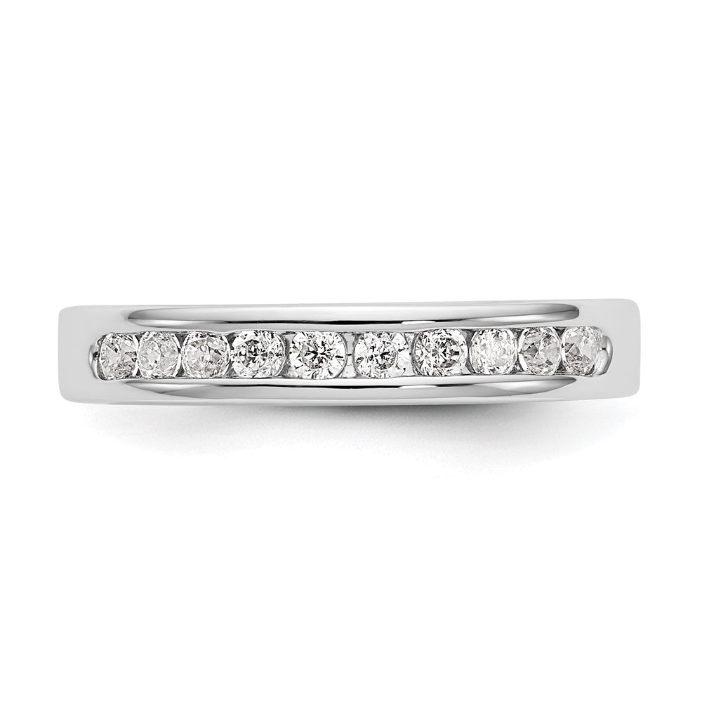 0.35ct. CZ Solid Real 14K White Gold 10-2mm Stone Channel Wedding Band Ring