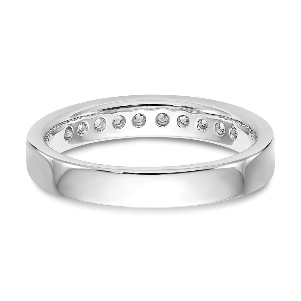 0.35ct. CZ Solid Real 14K White Gold 10-2mm Stone Channel Wedding Band Ring