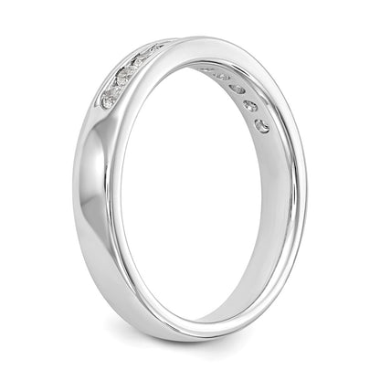 0.35ct. CZ Solid Real 14K White Gold 10-2mm Stone Channel Wedding Band Ring