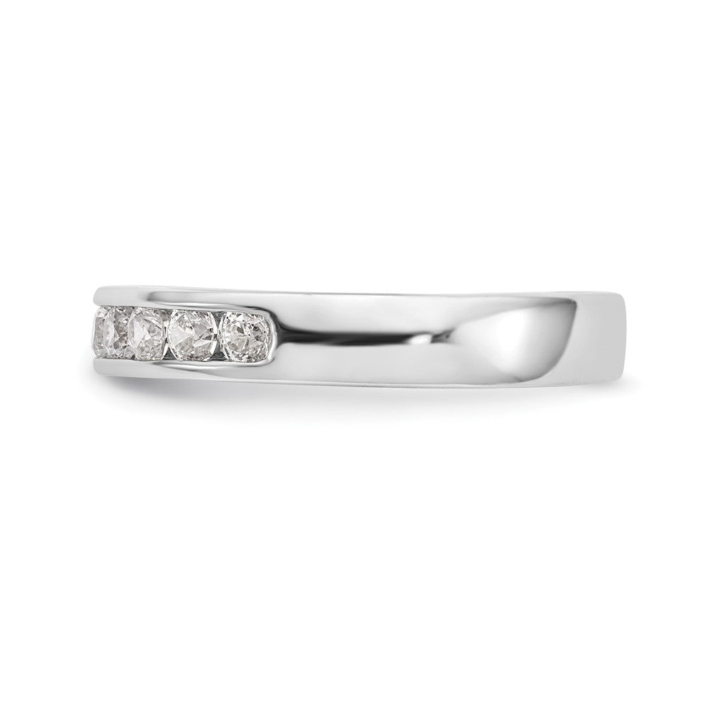 0.52ct. CZ Solid Real 14K White Gold 10-Stone Channel Wedding Band Ring