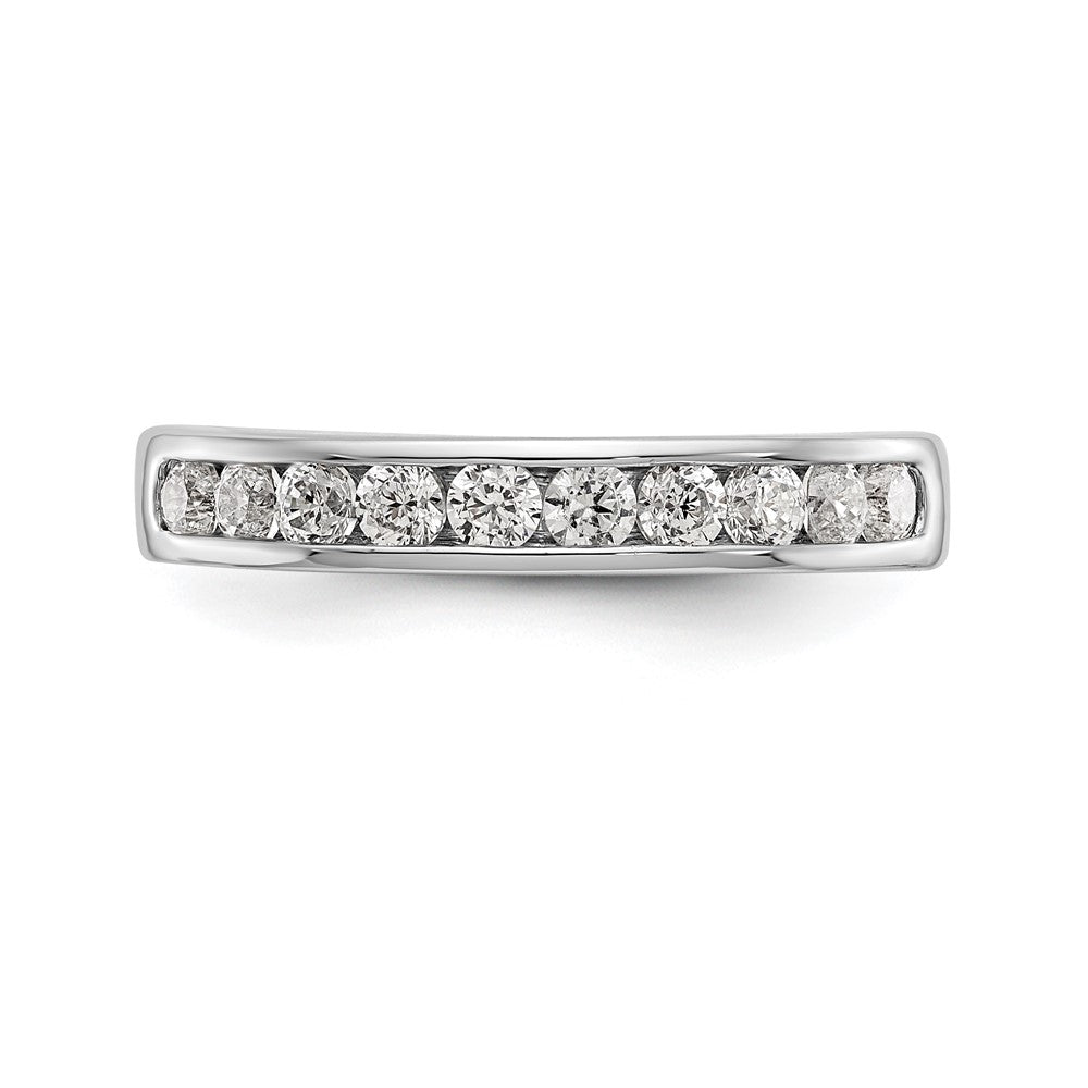 0.52ct. CZ Solid Real 14K White Gold 10-Stone Channel Wedding Band Ring
