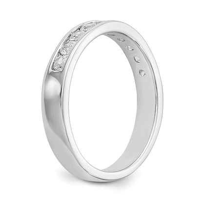14K White Gold 10-Stone Real Diamond Channel Band
