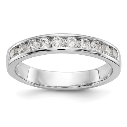 0.52ct. CZ Solid Real 14K White Gold 10-Stone Channel Wedding Band Ring