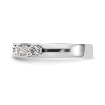 0.93ct. CZ Solid Real 14K White Gold 10-2.9mm Stone Channel Wedding Band Ring