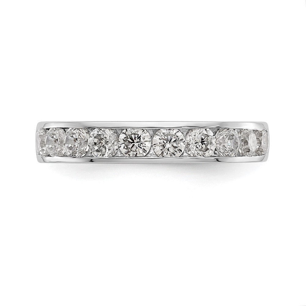 0.93ct. CZ Solid Real 14K White Gold 10-2.9mm Stone Channel Wedding Band Ring