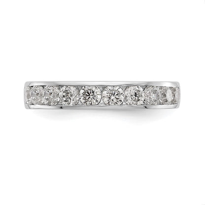 0.93ct. CZ Solid Real 14K White Gold 10-2.9mm Stone Channel Wedding Band Ring