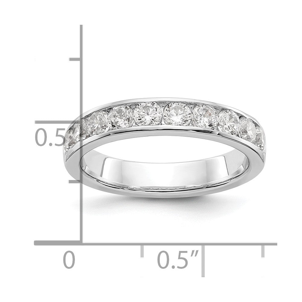 0.93ct. CZ Solid Real 14K White Gold 10-2.9mm Stone Channel Wedding Band Ring