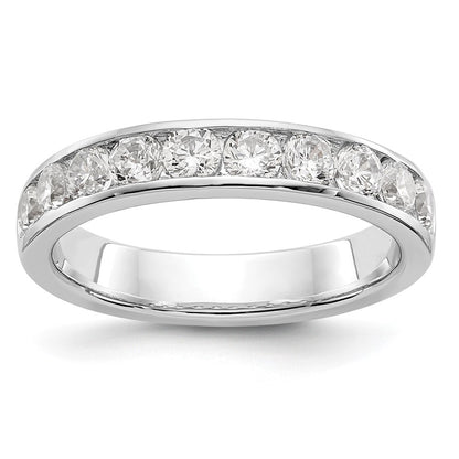 0.93ct. CZ Solid Real 14K White Gold 10-2.9mm Stone Channel Wedding Band Ring