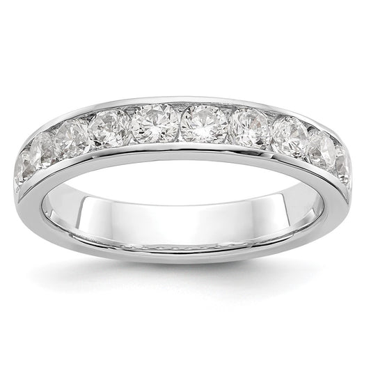 0.93ct. CZ Solid Real 14K White Gold 10-2.9mm Stone Channel Wedding Band Ring