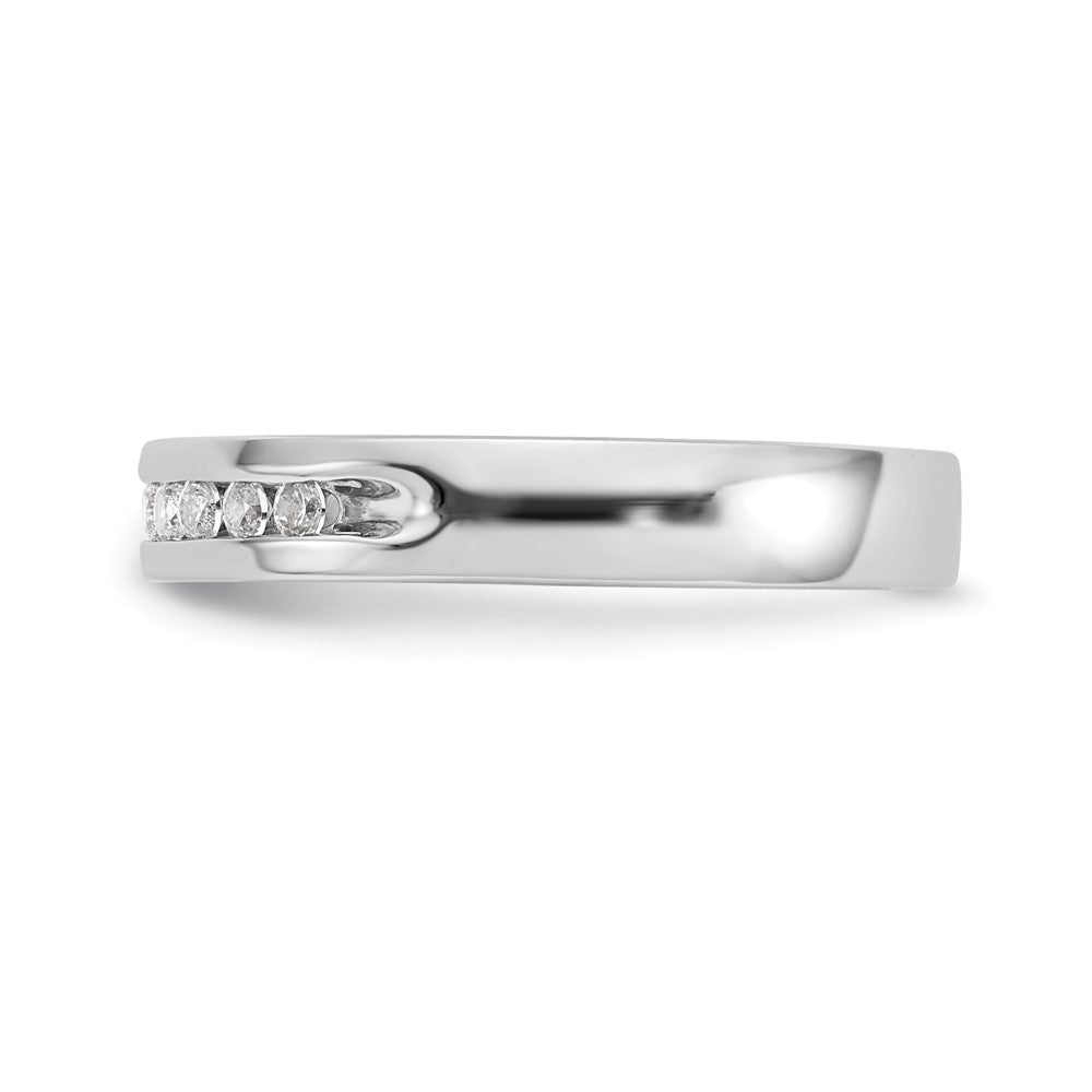 14K White Gold 10-Stone Real Diamond Channel Band