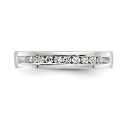 0.20ct. CZ Solid Real 14K White Gold 10-1.7mm Stone Ladies Wedding Band Ring