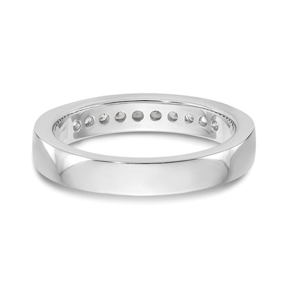 14K White Gold 10-Stone Real Diamond Channel Band