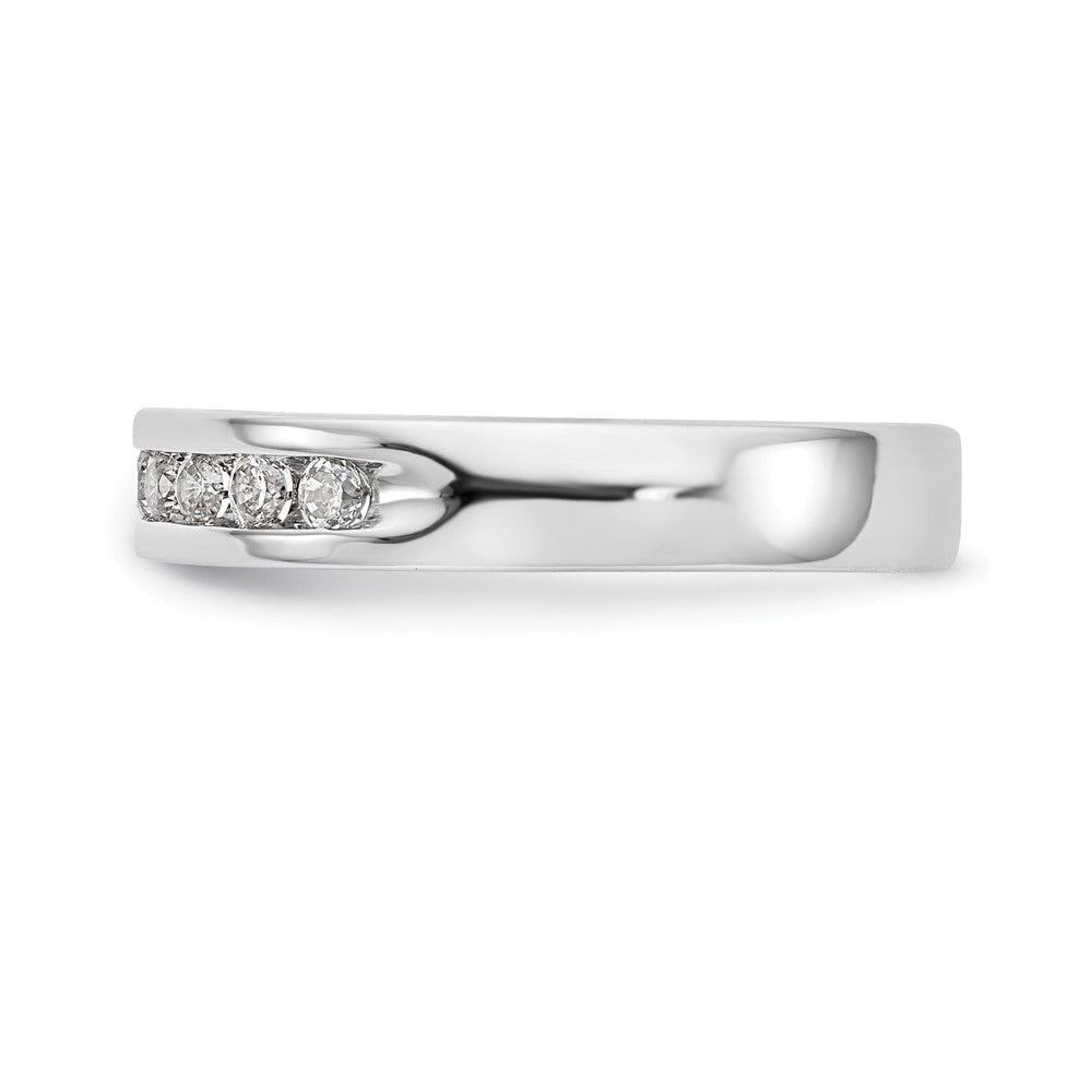 14K White Gold 10-Stone Real Diamond Channel Band