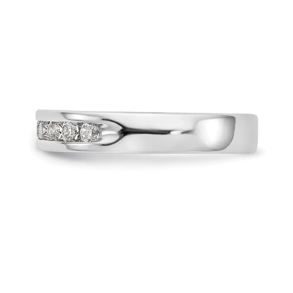 14K White Gold 10-Stone Real Diamond Channel Band