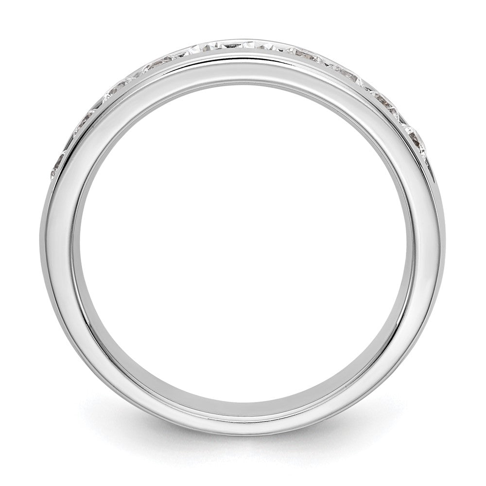 14K White Gold 10-Stone Real Diamond Channel Band