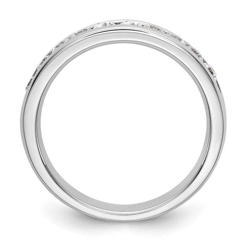 14K White Gold 10-Stone Real Diamond Channel Band