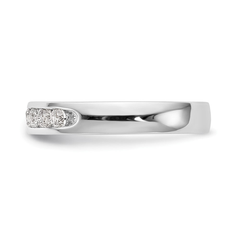 14K White Gold 10-Stone Real Diamond Channel Band