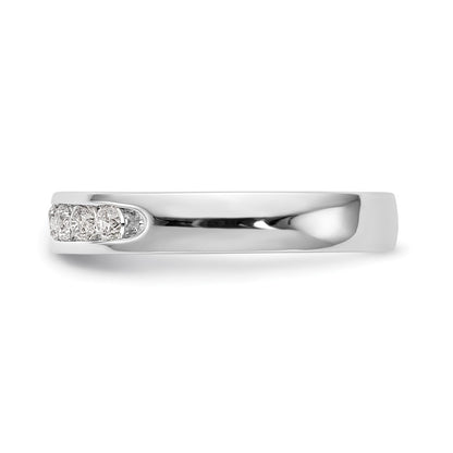 14K White Gold 10-Stone Real Diamond Channel Band