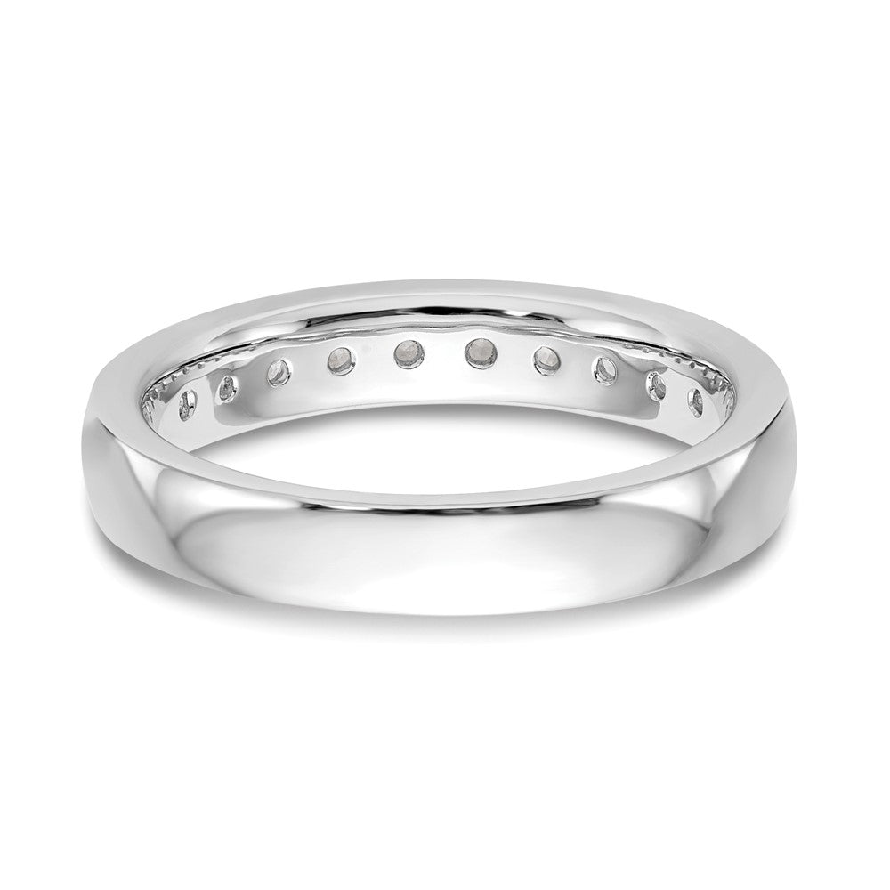 14K White Gold 10-Stone Real Diamond Channel Band