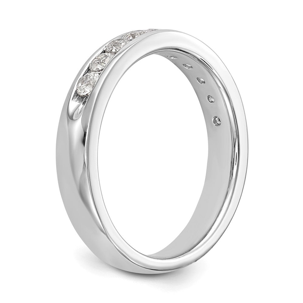 14K White Gold 10-Stone Real Diamond Channel Band