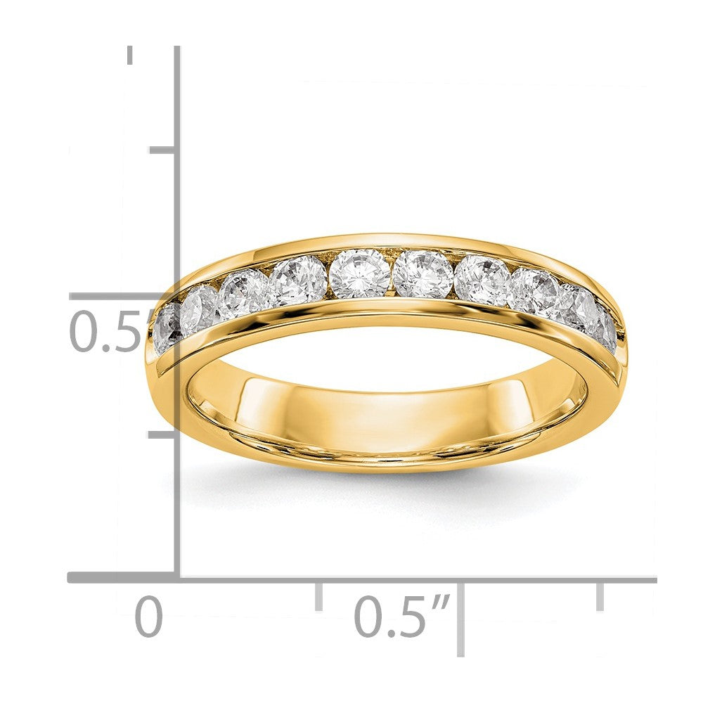 14k Yellow Goldy Gold 10-Stone Diamond Channel Band