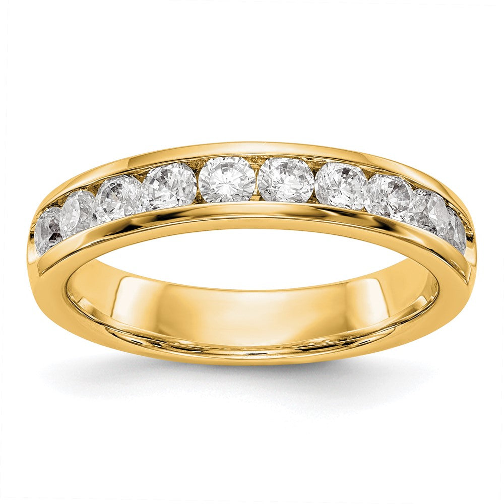 14k Yellow Goldy Gold 10-Stone Diamond Channel Band