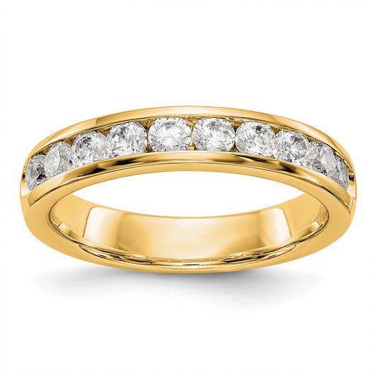 14k Yellow Goldy Gold 10-Stone Diamond Channel Band