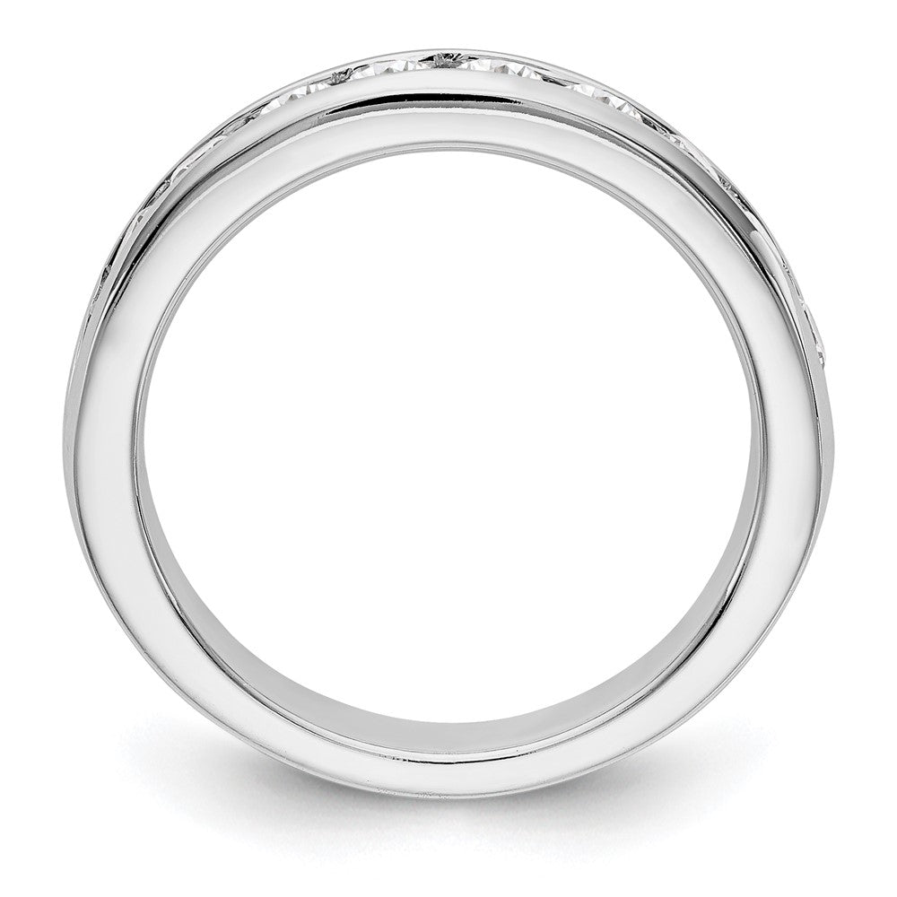 14K White Gold 10-Stone Real Diamond Channel Band