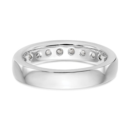 0.93ct. CZ Solid Real 14K White Gold 10-Stone Channel Wedding Band Ring