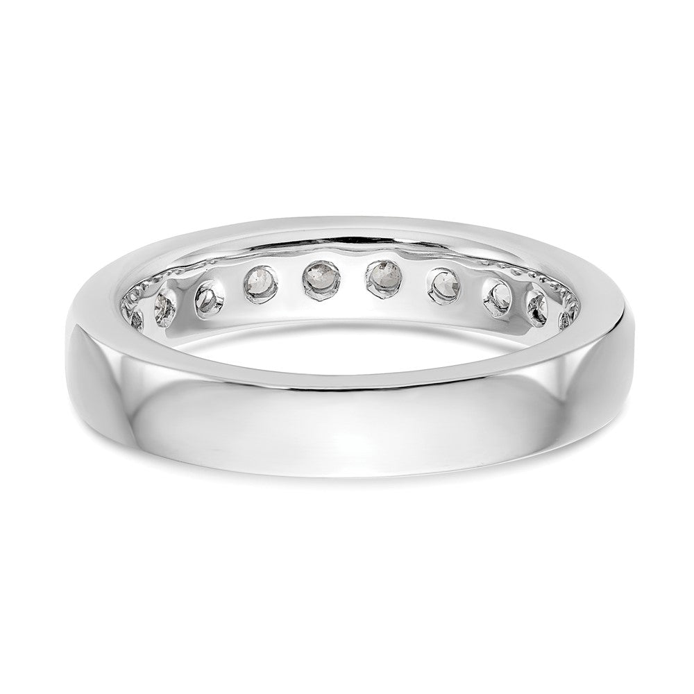 0.93ct. CZ Solid Real 14K White Gold 10-Stone Channel Wedding Band Ring