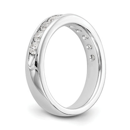 0.93ct. CZ Solid Real 14K White Gold 10-Stone Channel Wedding Band Ring