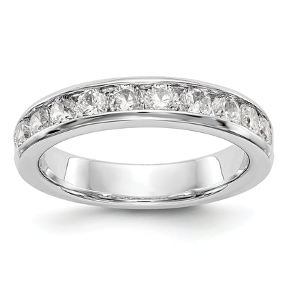 0.93ct. CZ Solid Real 14K White Gold 10-Stone Channel Wedding Band Ring